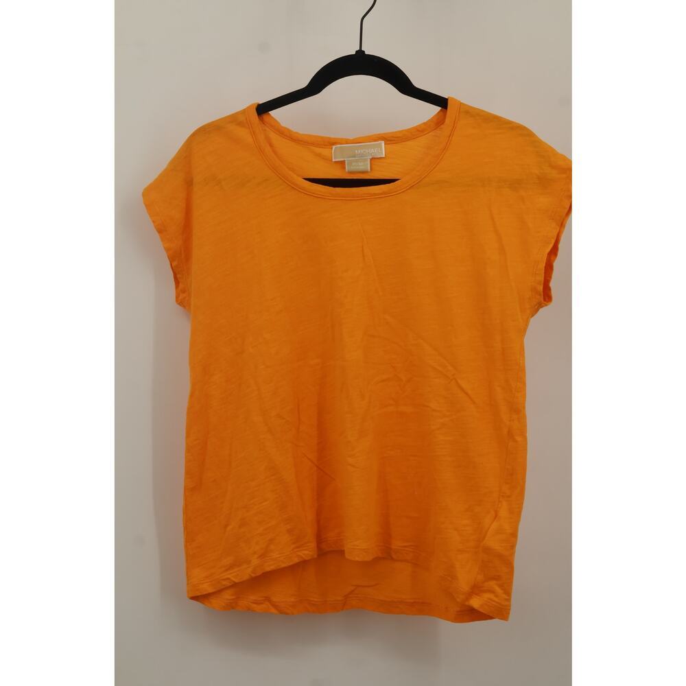 Michael Kors Womens 100% Cotton Crew Neck T-Shirt Top Short Sleeve Size M Orange